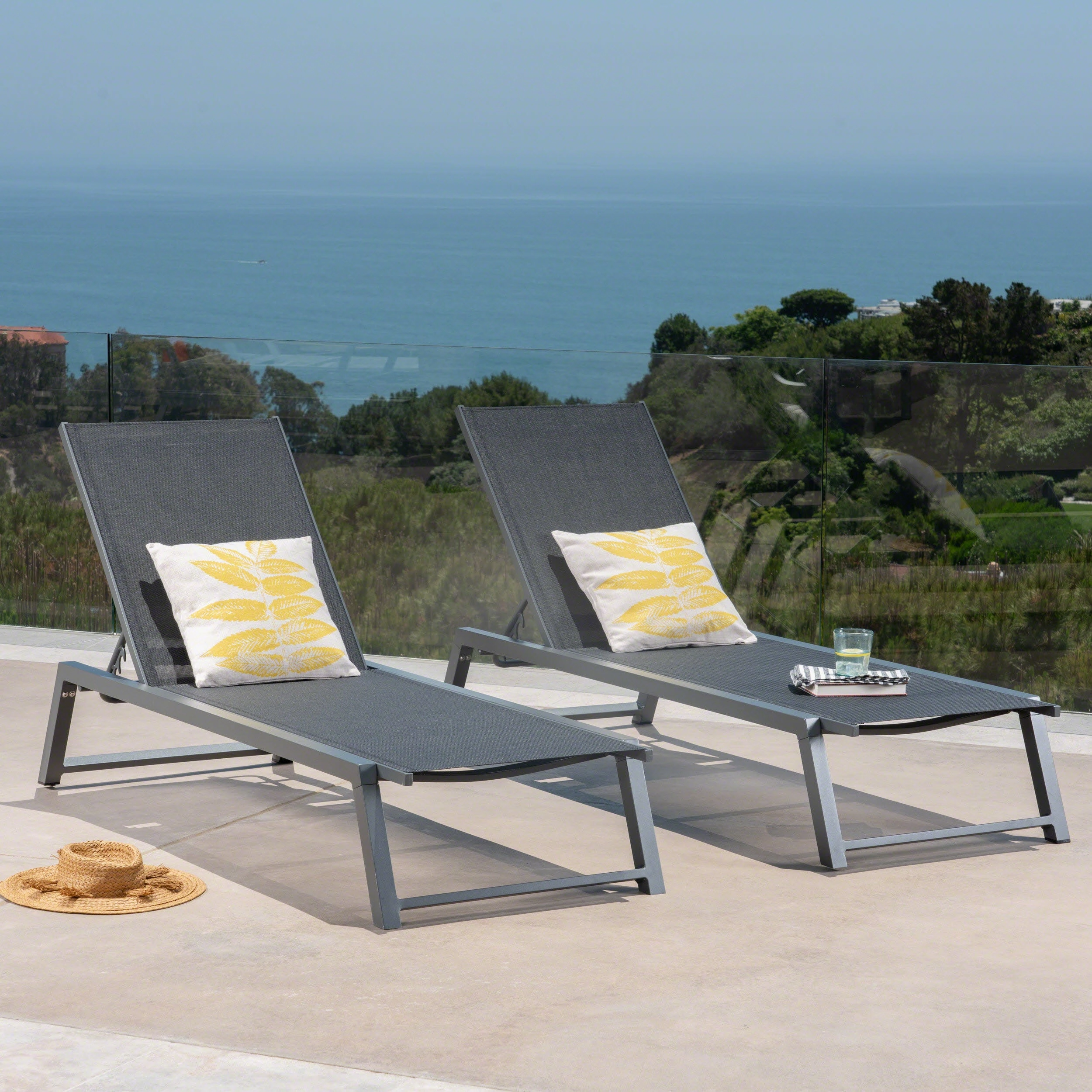 Outdoor Chaise Lounge with Finished Aluminum Frame - NH163303
