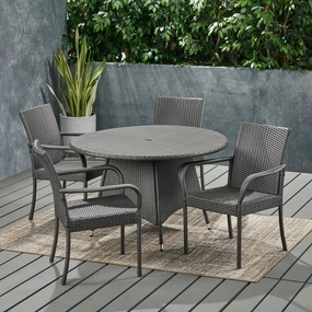 Outdoor Contemporary 4 Seater Wicker Dining Set - NH670113 outdoor lounge chair, patio sofa