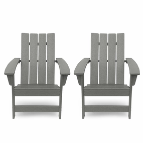 Outdoor Contemporary Adirondack Chair (Set of 2) - NH936213 outdoor furniture, garden bench