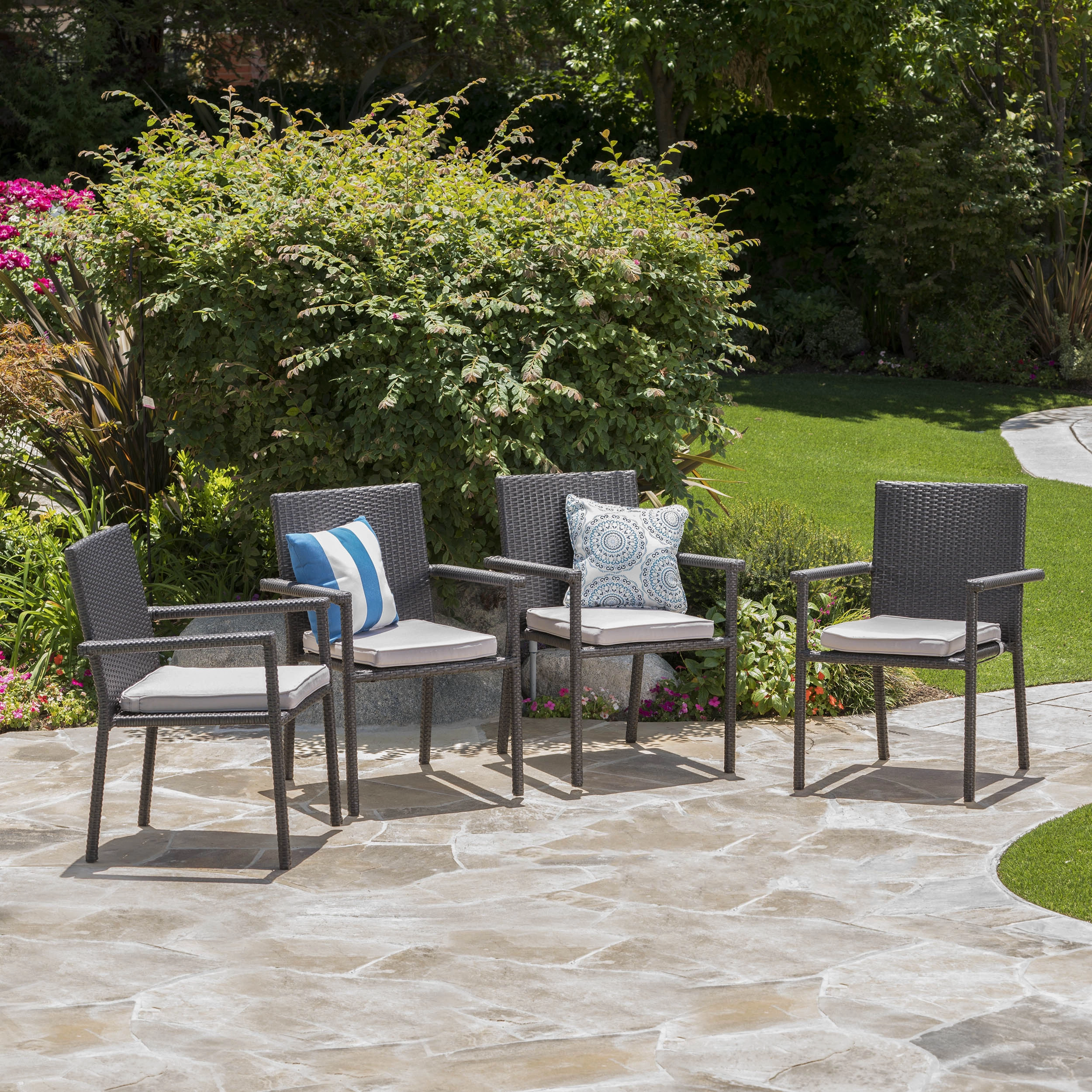 Outdoor Dining Chairs with Water Resistant Cushions (Set of 4) - NH528003 outdoor lounge chair, patio sofa