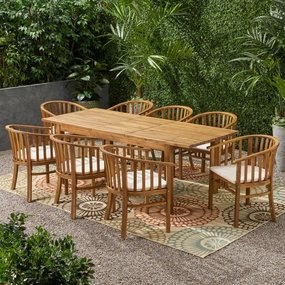 Outdoor Expandable 8 Seater Acacia Wood Dining Set - NH137903 outdoor lounge chair, patio sofa