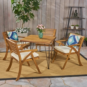 Outdoor Farmhouse Hairpin Legs Dining Set - NH464503 outdoor lounge chair, patio sofa