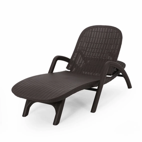 Outdoor Faux Wicker Chaise Lounge - NH589213 outdoor furniture, garden bench