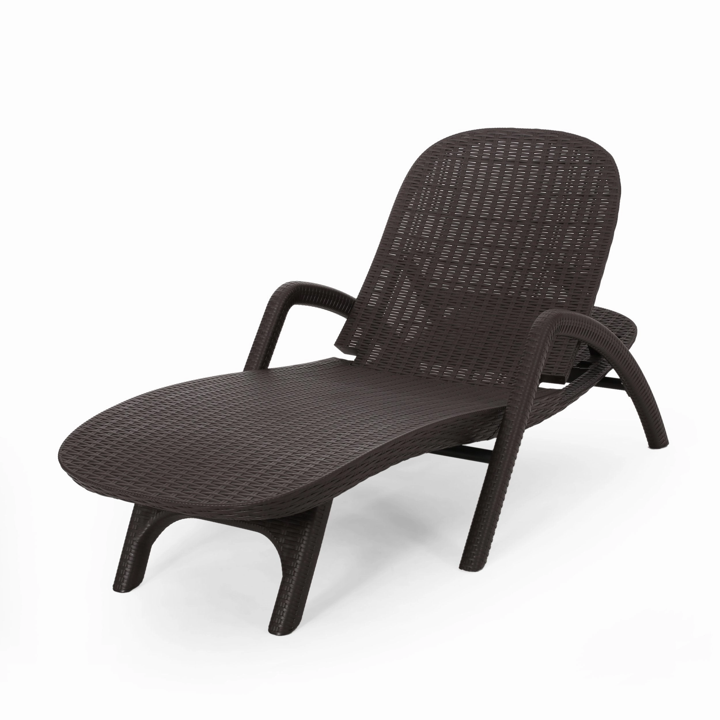 Outdoor Faux Wicker Chaise Lounge - NH589213 outdoor furniture, garden bench