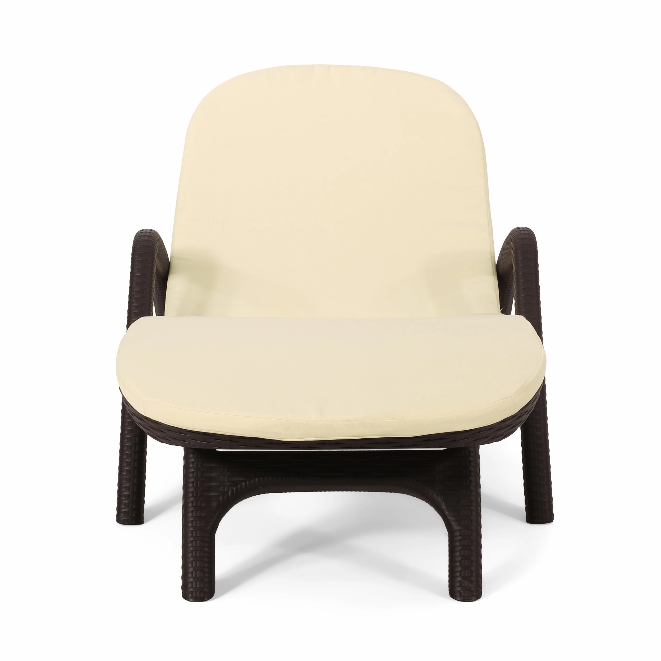 Outdoor Faux Wicker Chaise Lounge with Cushion - NH912313