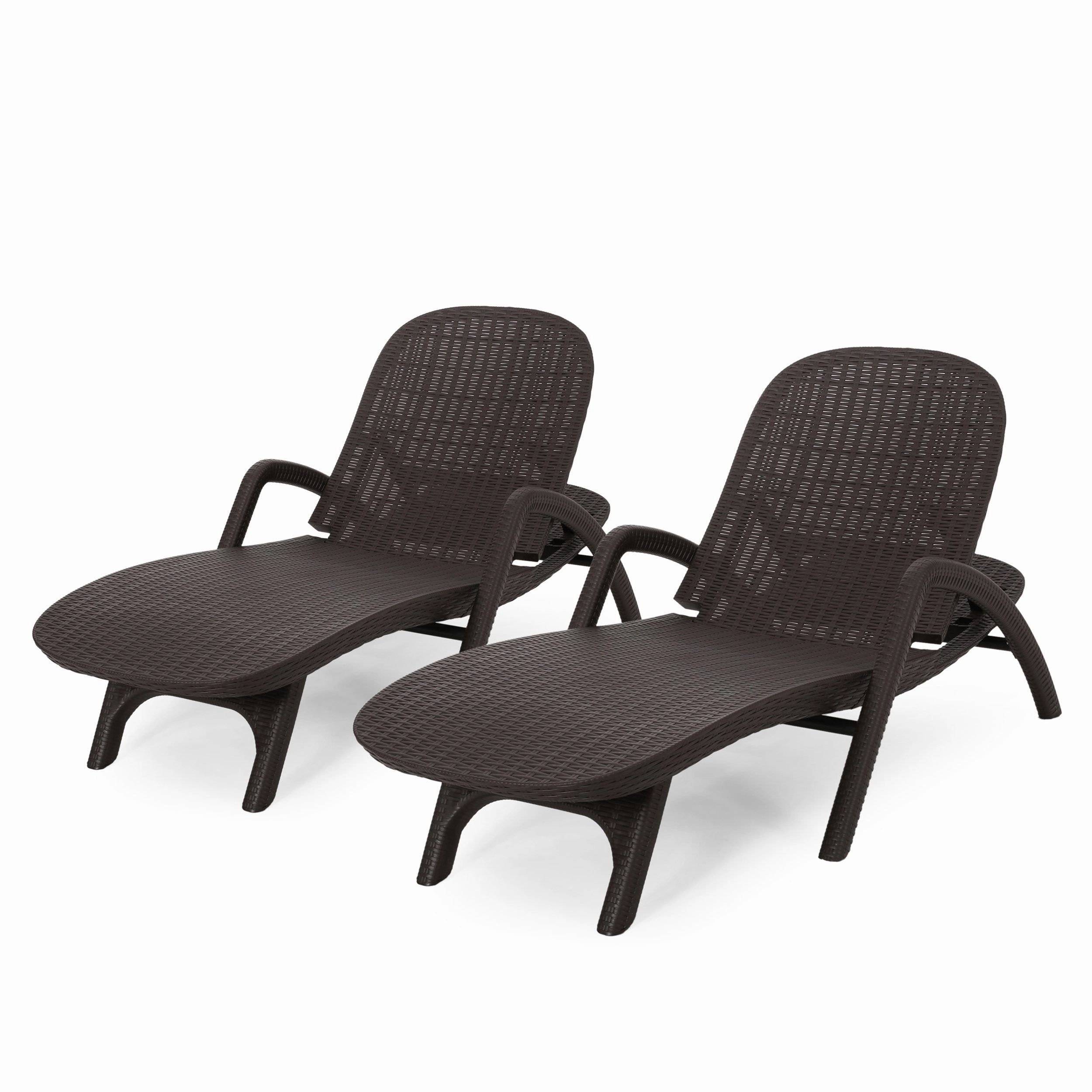 Outdoor Faux Wicker Chaise Lounges (Set of 2) - NH689213 outdoor furniture, garden bench