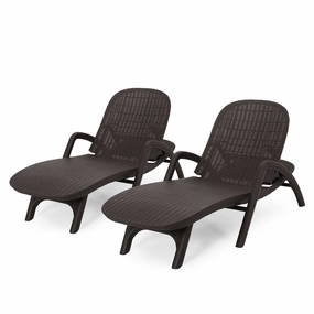 Outdoor Faux Wicker Chaise Lounges (Set of 2) - NH689213 patio umbrella, gazebo