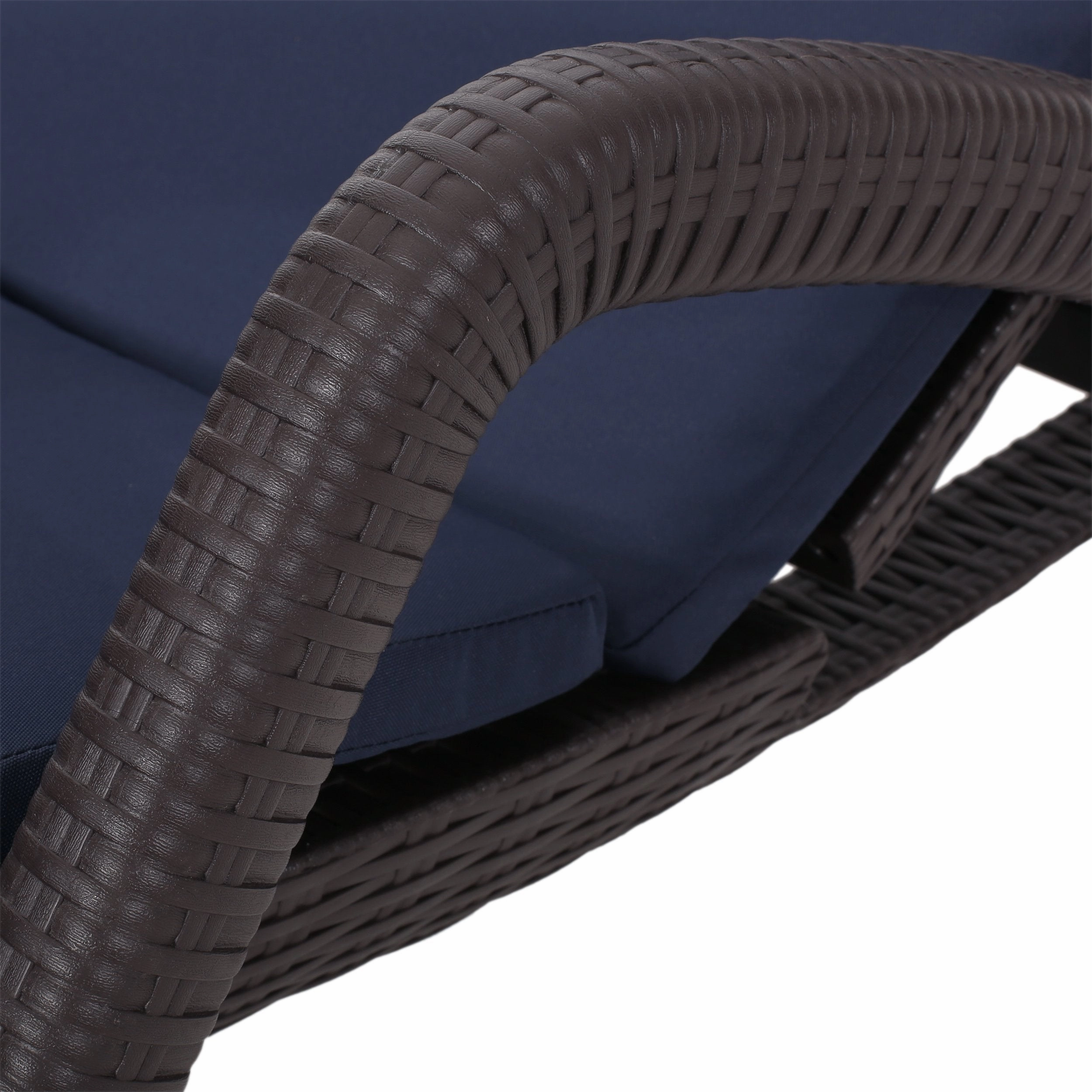 Outdoor Faux Wicker Chaise Lounges with Cushion (Set of 2) - NH222313