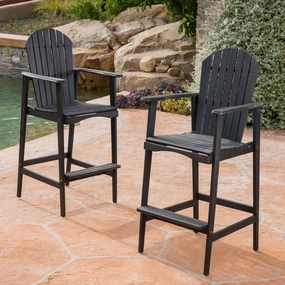 Outdoor Finished Acacia Wood Adirondack Barstools - NH054303 outdoor furniture, garden bench