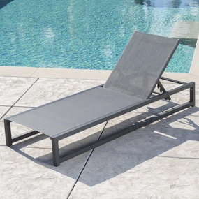 Outdoor Finished Aluminum Framed Chaise Lounge with Mesh Body - NH128203 patio umbrella, gazebo