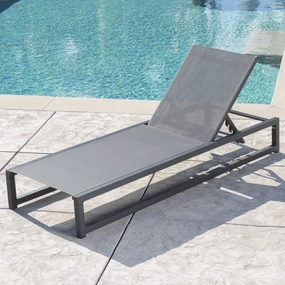 Outdoor Finished Aluminum Framed Chaise Lounge with Mesh Body - NH128203 outdoor furniture, garden bench