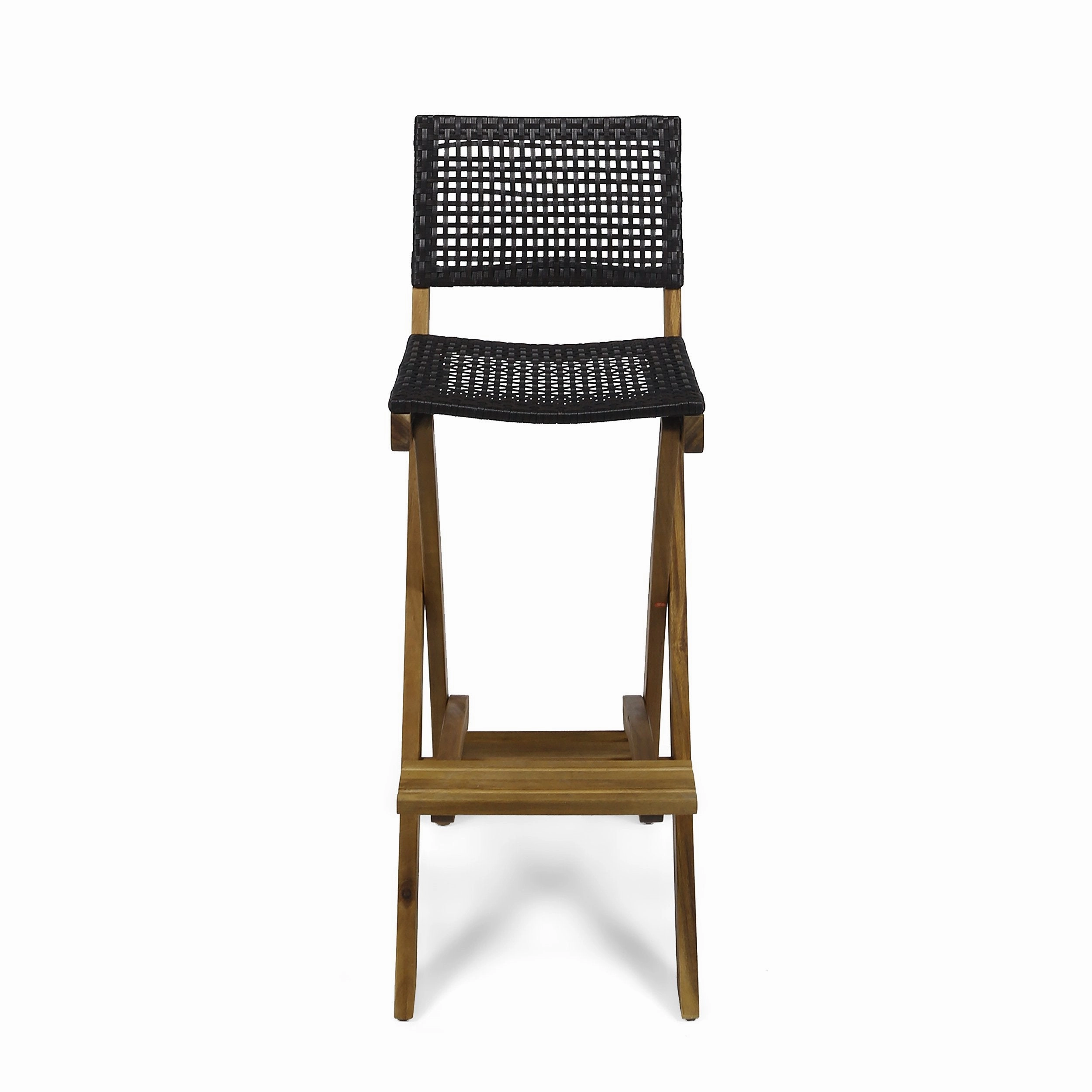 Outdoor Folding Acacia Wood Barstools (Set of 2) - NH328013