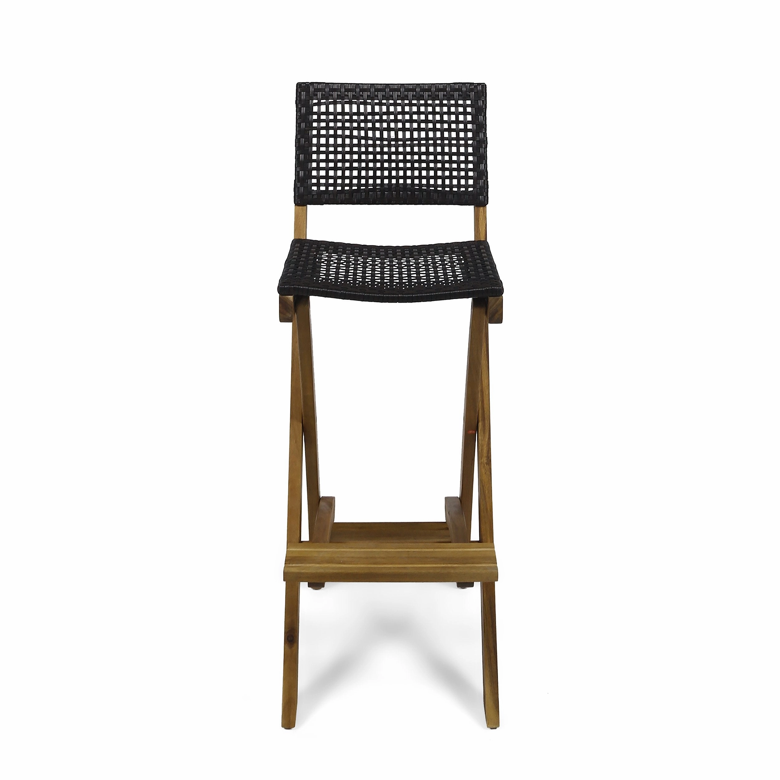 Outdoor Folding Acacia Wood Barstools (Set of 4) - NH428013