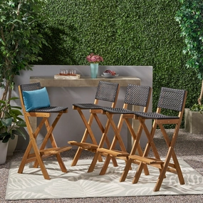 Outdoor Folding Acacia Wood Barstools (Set of 4) - NH428013 outdoor furniture, garden bench