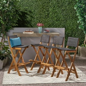 Outdoor Folding Acacia Wood Barstools (Set of 4) - NH428013 outdoor lounge chair, patio sofa