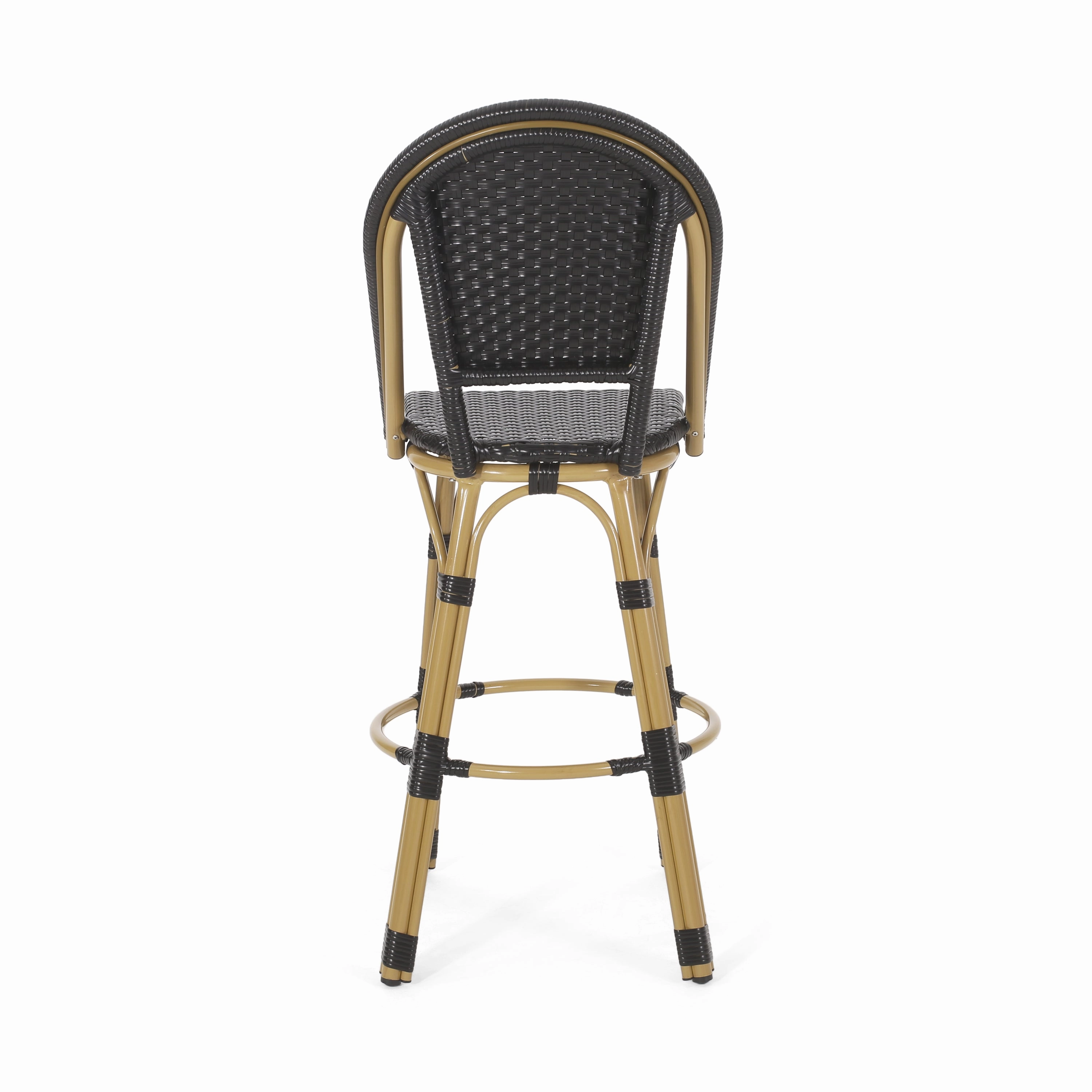 Outdoor French Wicker and Aluminum 29.5 Inch Barstools