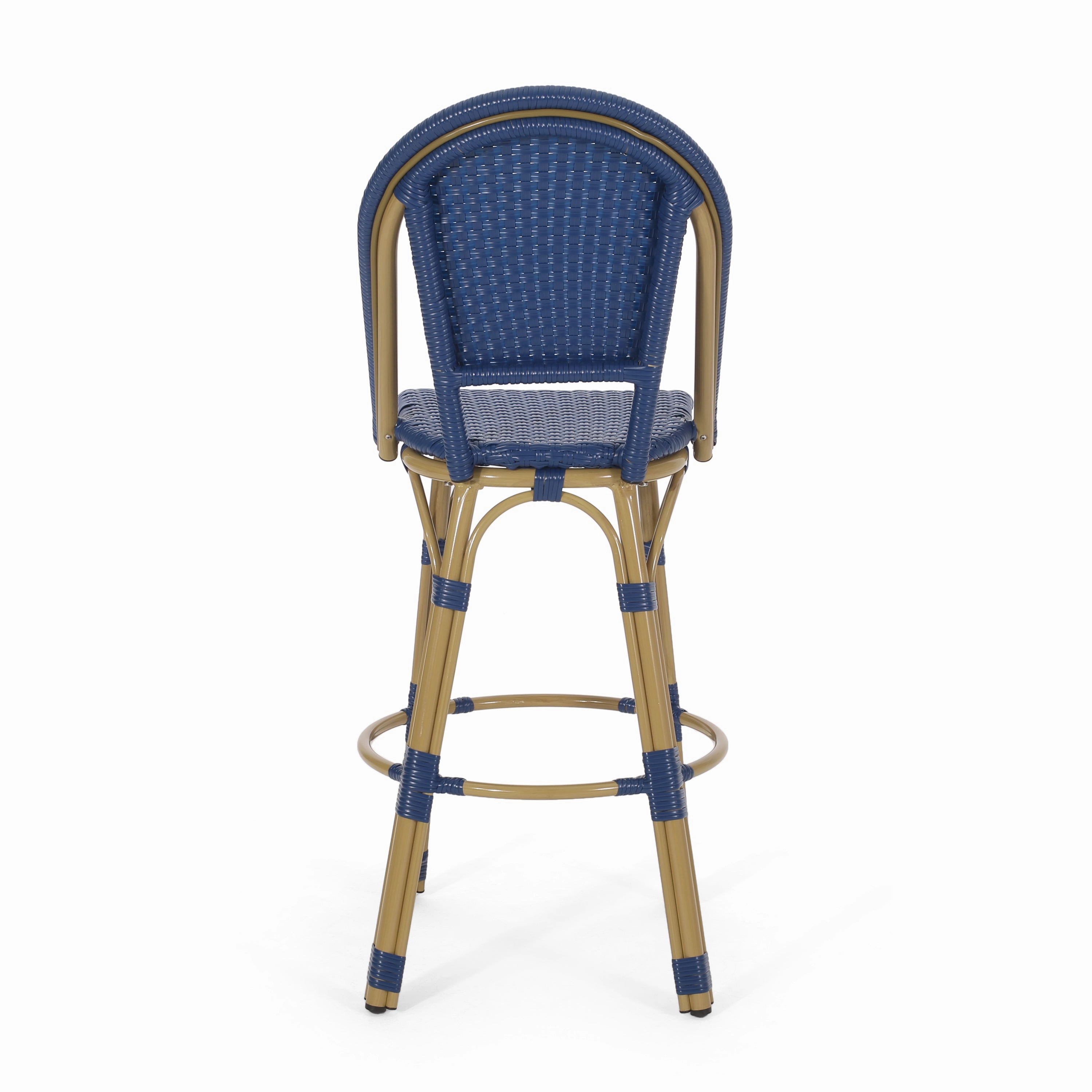 Outdoor French Wicker and Aluminum 29.5 Inch Barstools