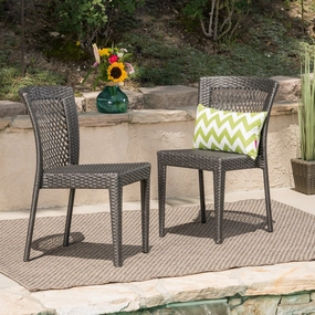 Outdoor Gray Wicker Stackable Dining Chairs - NH394403 outdoor lounge chair, patio sofa