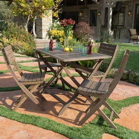 Outdoor Grey Finish Acacia Wood Foldable Dining Set - NH808992 outdoor lounge chair, patio sofa