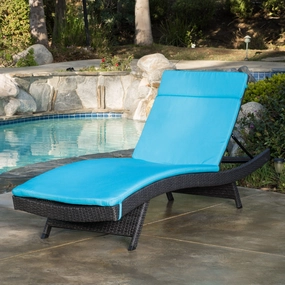 Outdoor Grey Wicker Adjustable Chaise Lounge with Cushion - NH408692 outdoor furniture, garden bench