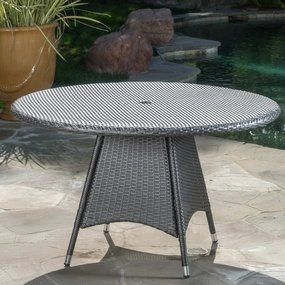 Outdoor Grey Wicker Round Dining Table - NH265003 outdoor lounge chair, patio sofa