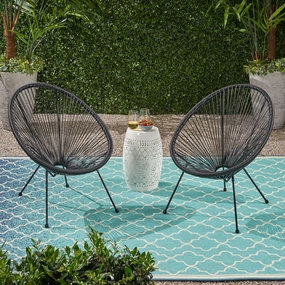 Outdoor Hammock Weave Chair with Steel Frame (Set of 2) - NH698803 outdoor furniture, garden bench