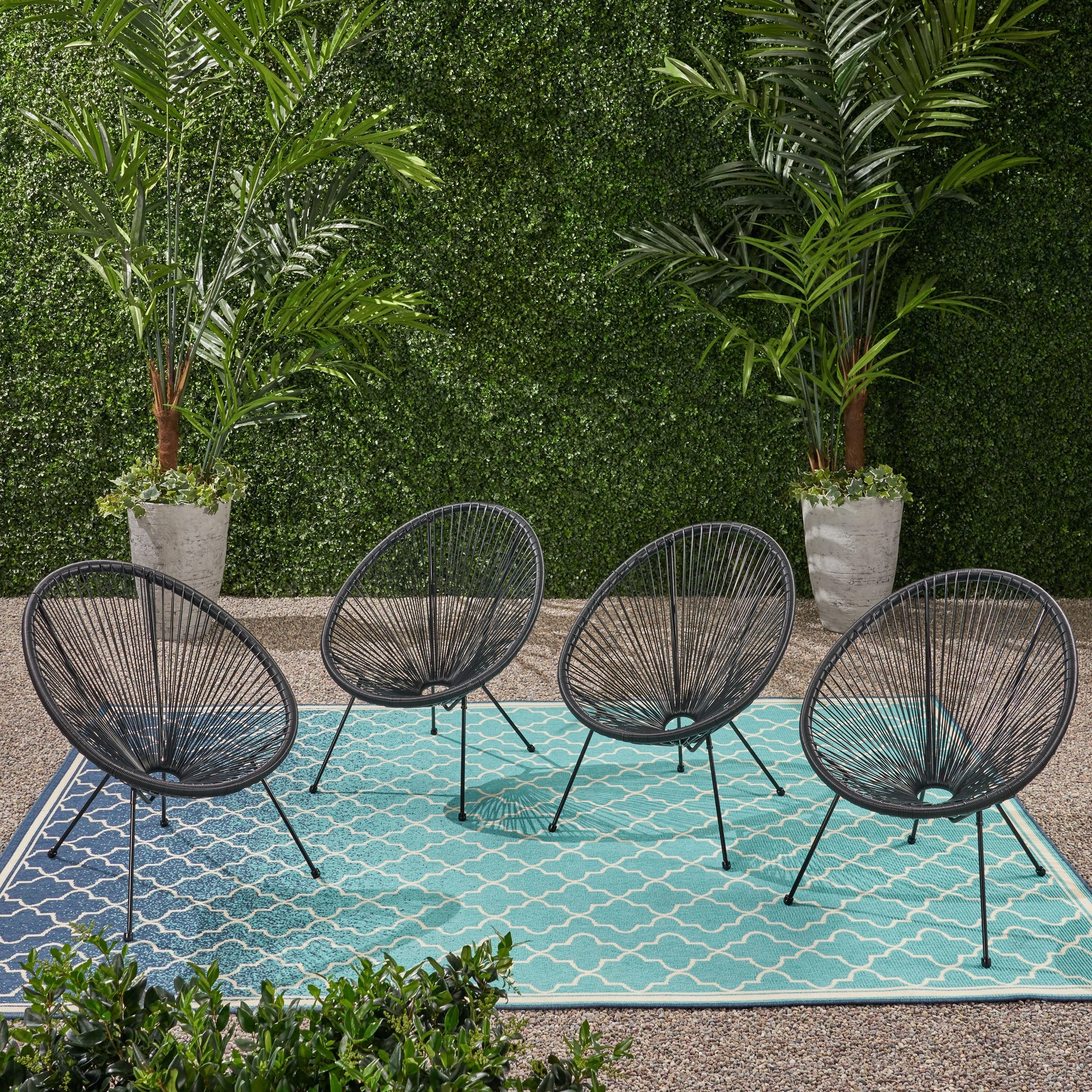 Outdoor Hammock Weave Chair with Steel Frame (Set of 4) - NH109803 outdoor furniture, garden bench