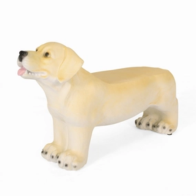 Outdoor Labrador Dog Garden Bench, Light Brown - NH695513 outdoor furniture, garden bench
