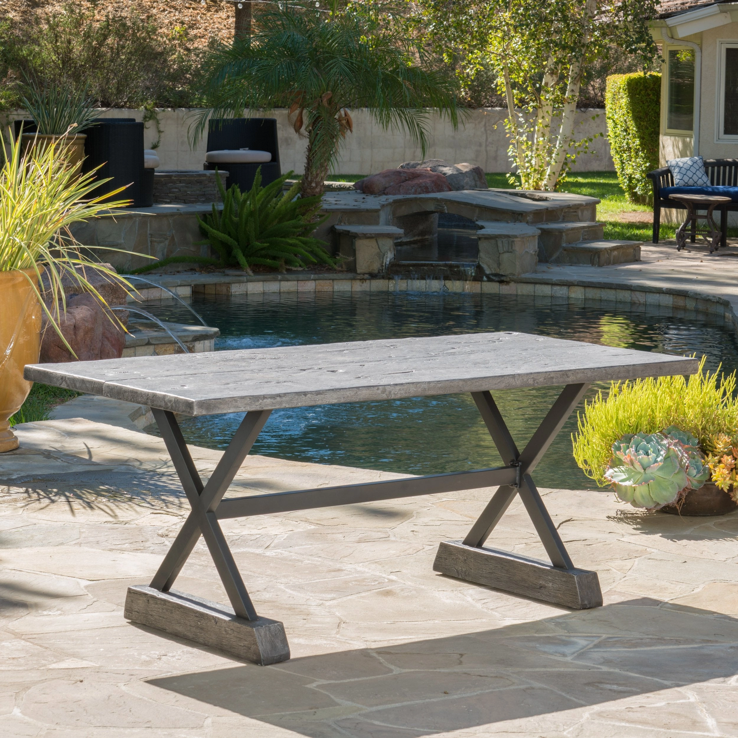 Outdoor Lightweight Concrete Dining Table - NH415692 outdoor lounge chair, patio sofa