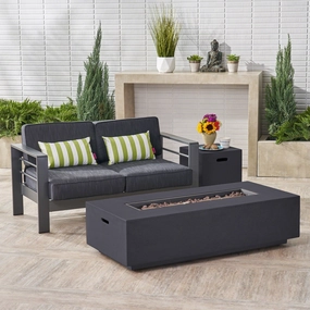 Outdoor Loveseat and Fire Pit Set - NH067403 outdoor furniture, garden bench