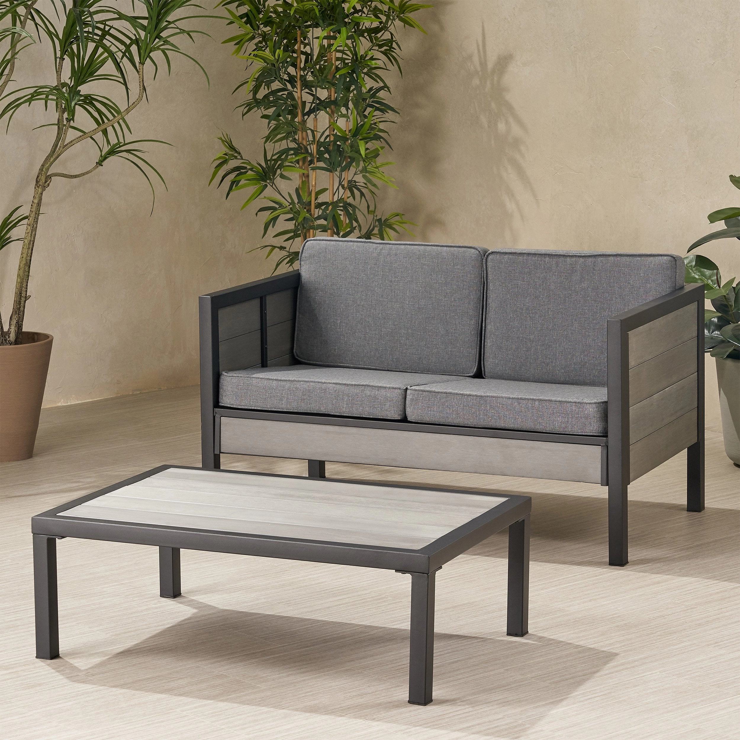 Outdoor Loveseat Set with Coffee Table - NH161113 outdoor furniture, garden bench