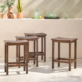 Outdoor Mahogany Brown Finish Acacia Wood Counter Stools - NH500403 outdoor lounge chair, patio sofa