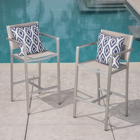 Outdoor Mesh 29.50 Inch Barstools with Rust-Proof Aluminum Frame - NH852403 outdoor lounge chair, patio sofa
