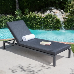 Outdoor Mesh Aluminum Frame Chaise Lounge w/ Water Resistant Cushion - NH283103 patio umbrella, gazebo