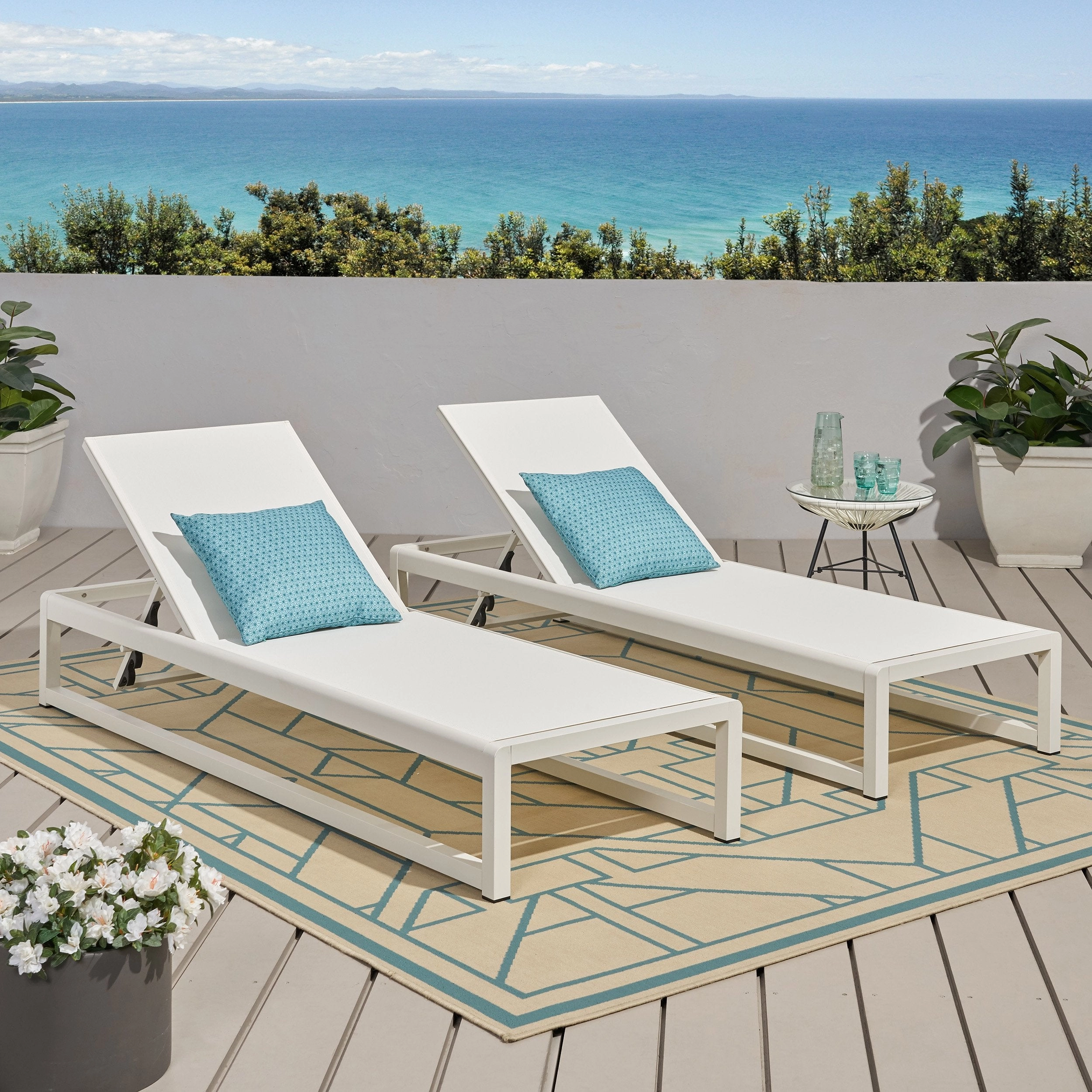Outdoor Mesh Chaise Lounge (Set of 2) - NH749113 patio umbrella, gazebo