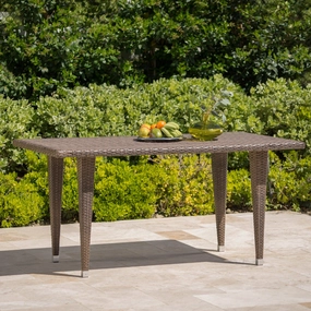 Outdoor Mix Mocha Rectangular Wicker Dining Table - NH545003 outdoor lounge chair, patio sofa