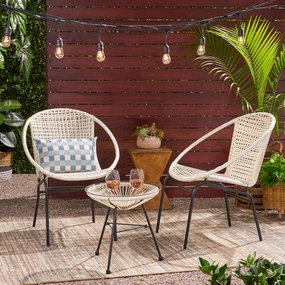 Outdoor Modern 2 Seater Faux Rattan Chat Set - NH580113 outdoor furniture, garden bench