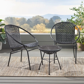 Outdoor Modern 2 Seater Faux Rattan Chat Set - NH680113 outdoor furniture, garden bench