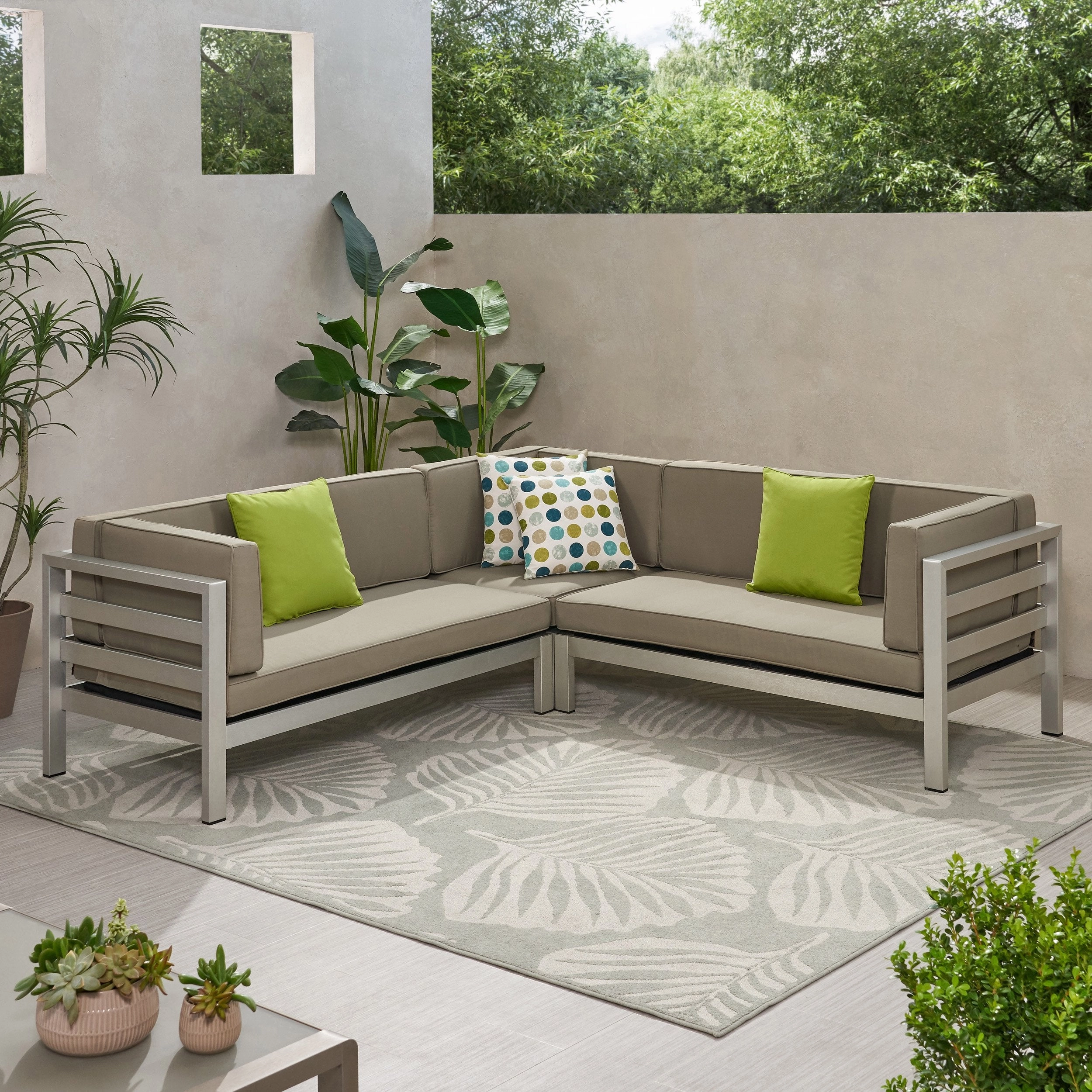 Outdoor Modern 5 Seater Sectional Sofa - NH996113 outdoor furniture, garden bench