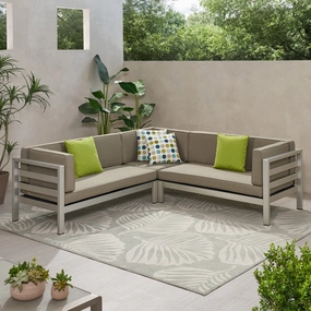 Outdoor Modern 5 Seater Sectional Sofa - NH996113 outdoor furniture, garden bench