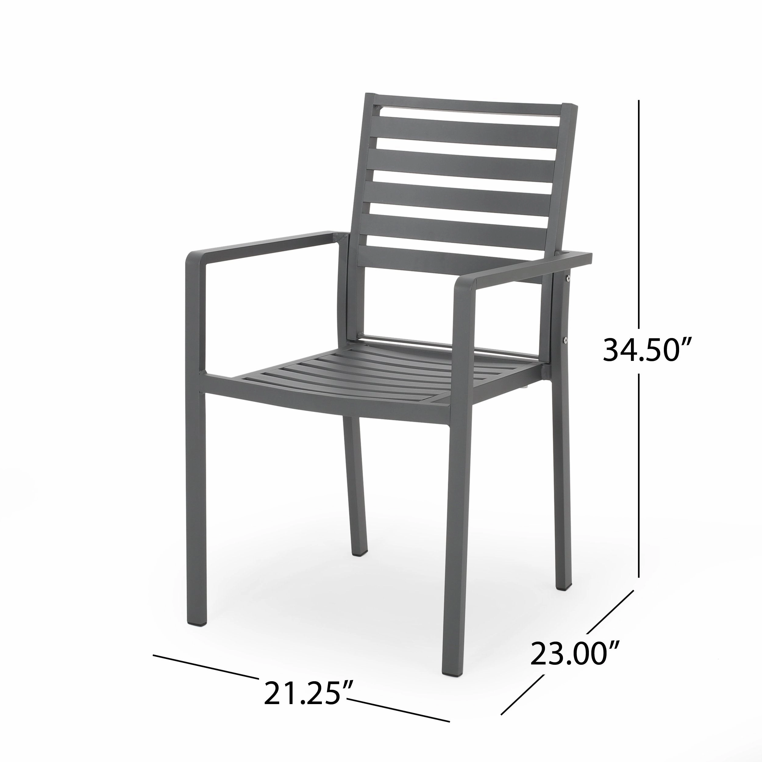 Outdoor Modern 6 Seater Aluminum Dining Set - NH168013