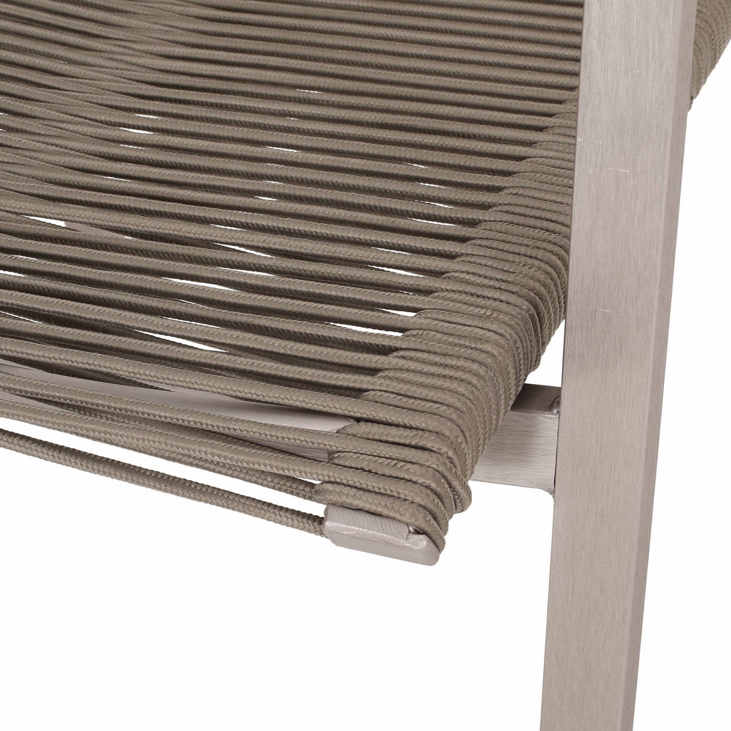 Outdoor Modern 6 Seater Aluminum Dining Set with Tempered Glass Top - NH258013