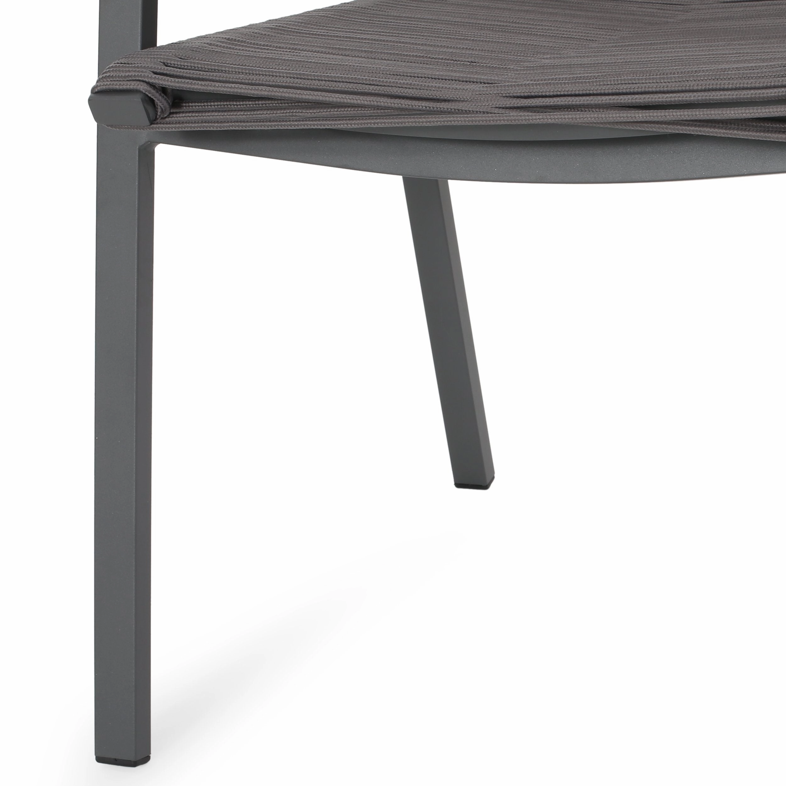 Outdoor Modern 6 Seater Aluminum Dining Set with Tempered Glass Top - NH258013