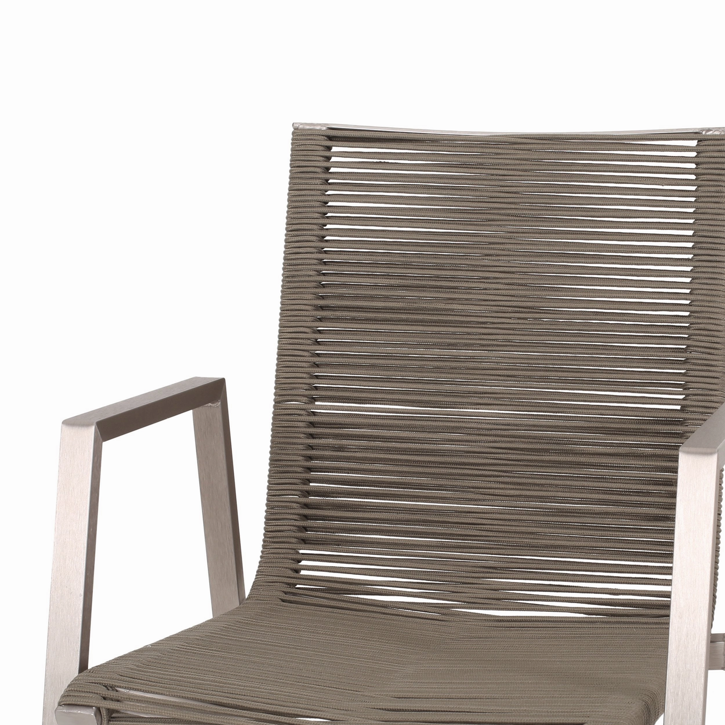 Outdoor Modern 6 Seater Aluminum Dining Set with Tempered Glass Top - NH258013