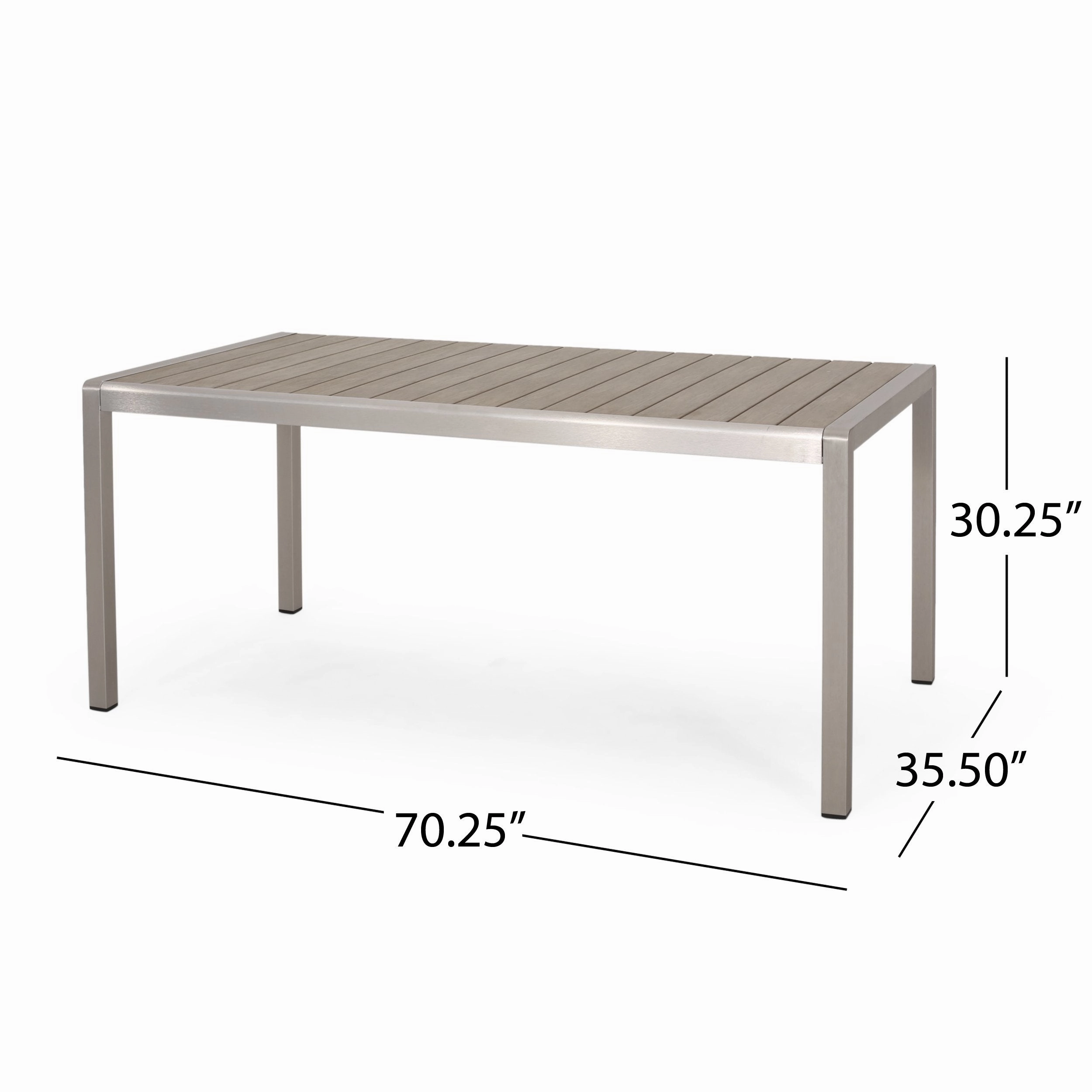 Outdoor Modern Aluminum 6 Seater Dining Set with Dining Bench - NH559013