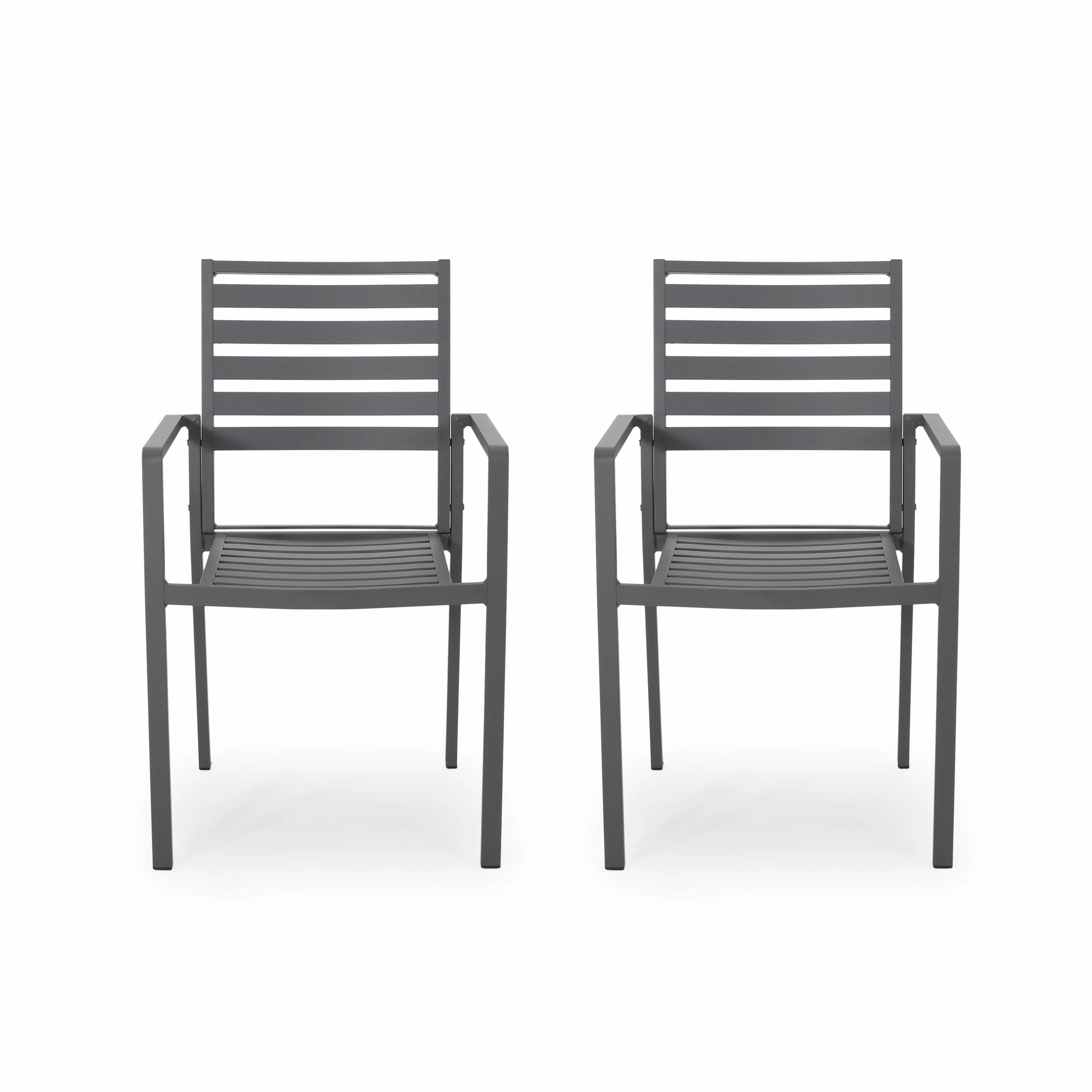 Outdoor Modern Aluminum Dining Chair (Set of 2) - NH958013