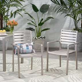 Outdoor Modern Aluminum Dining Chair (Set of 2) - NH958013 outdoor lounge chair, patio sofa