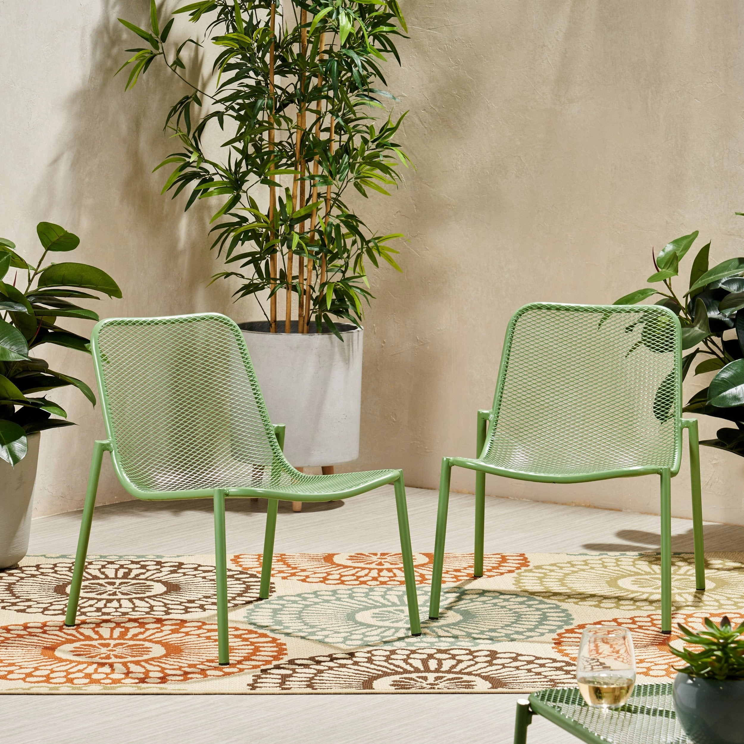 Outdoor Modern Dining Chair (Set of 2) - NH173113 outdoor furniture, garden bench