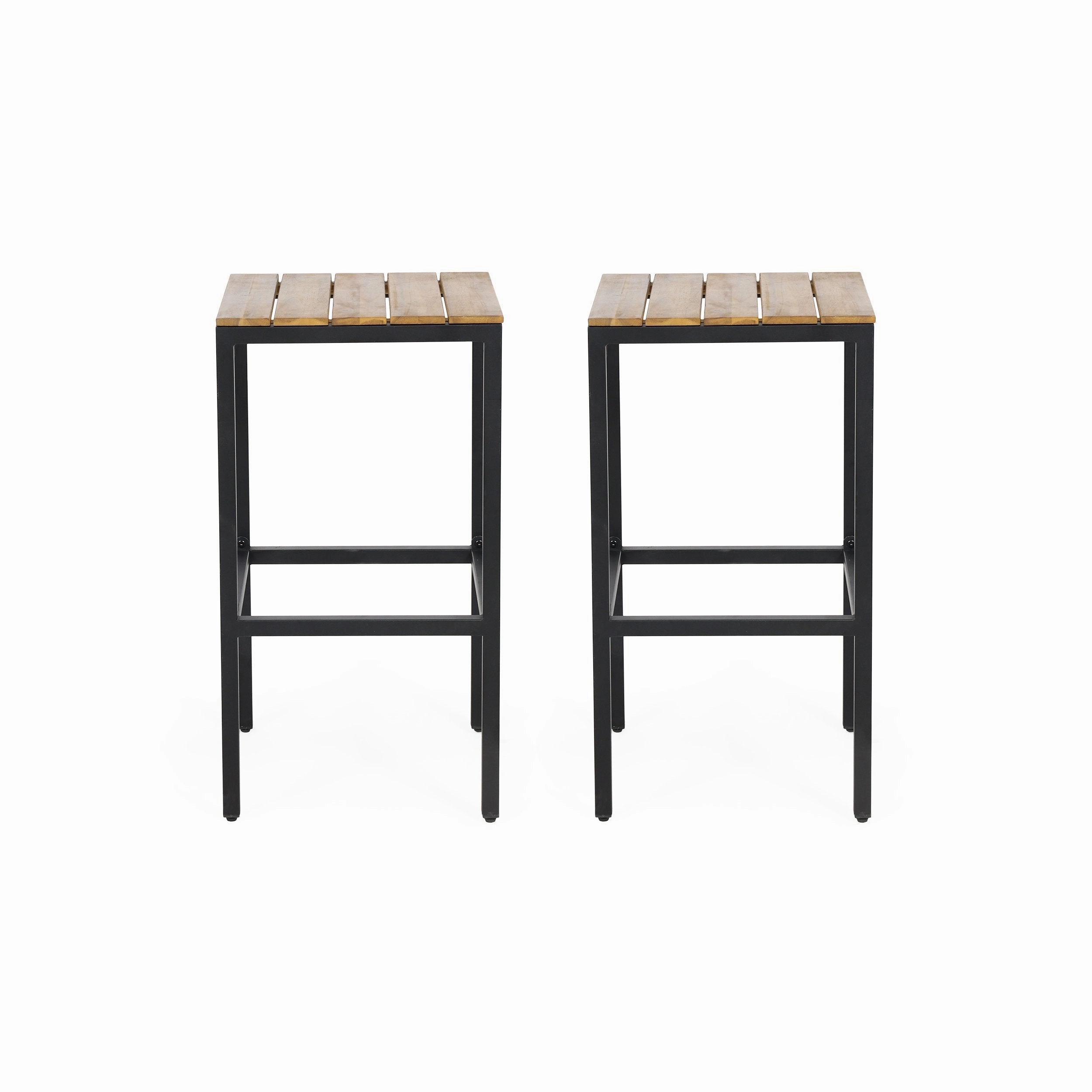 Outdoor Modern Industrial Acacia Wood Bar Stools (Set of 2) - NH202313 outdoor lounge chair, patio sofa