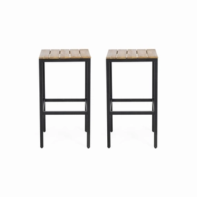 Outdoor Modern Industrial Acacia Wood Bar Stools (Set of 2) - NH202313 outdoor lounge chair, patio sofa
